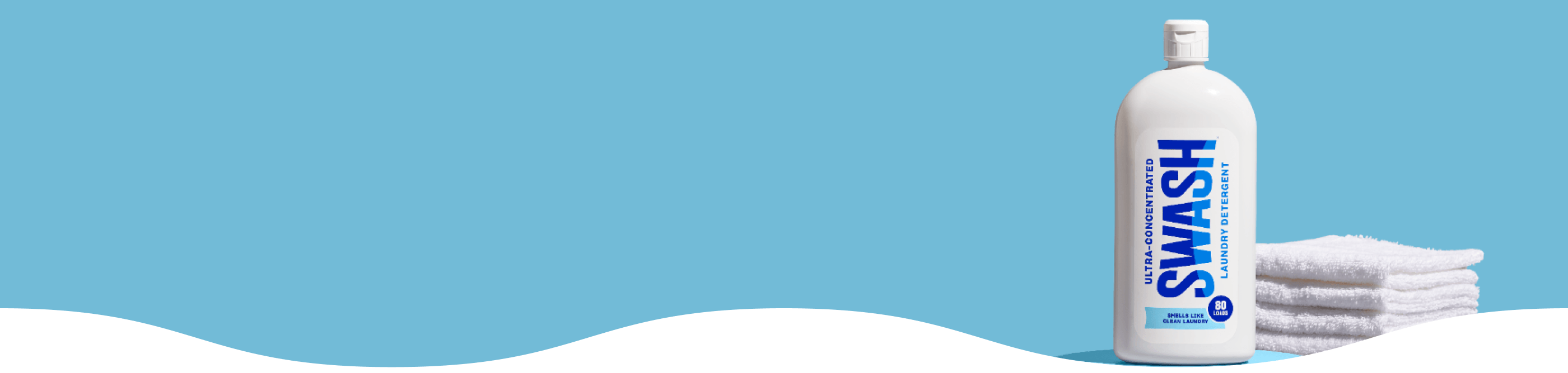 Swash® Laundry Detergent Smells Like Clean Laundry on pedestal with scent cues