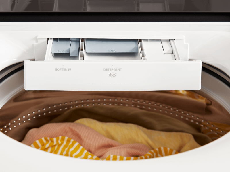 Open detergent dispenser on a Whirlpool® Washing Machine Open detergent dispenser on a Whirlpool® Washing Machine
