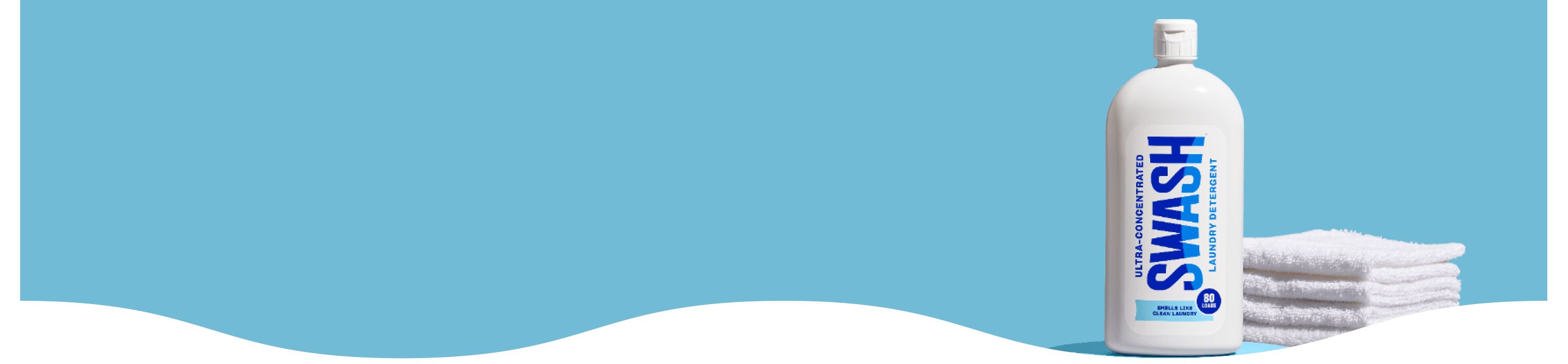 Swash® Laundry Detergent Smells Like Clean Laundry on pedestal with scent cues